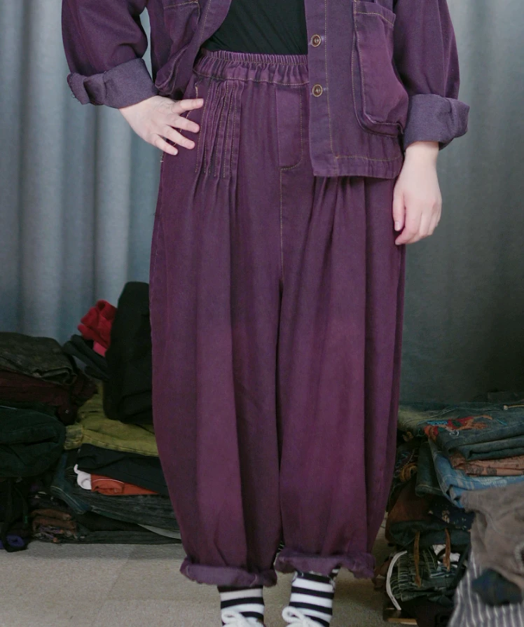 春款彩色牛仔裤紫色休闲裤时尚K5000