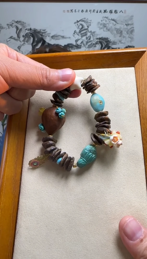 【闪购商品】绿松石手串18K金镶嵌时尚百搭A1648