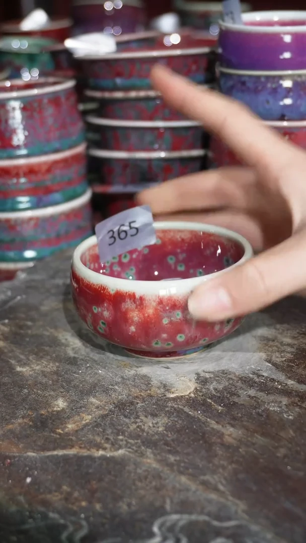 摆件陶精品窑变钧瓷茶器