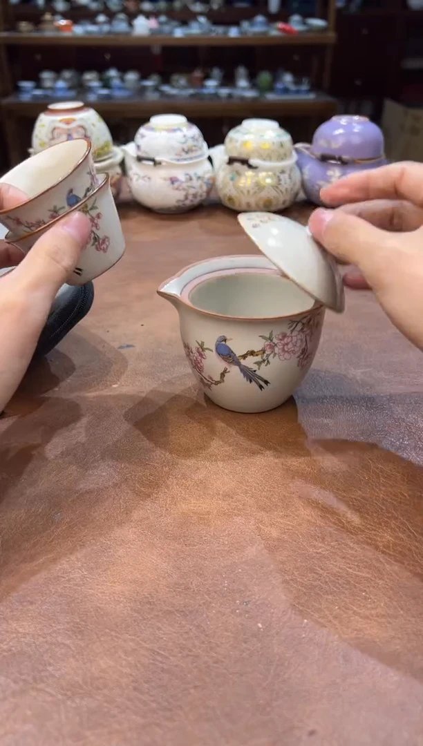 真的很便宜超好看会开片的旅行茶具