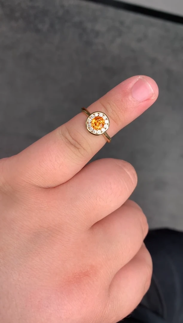 【闪购商品】石榴石（芬达石）戒指18K金镶嵌1.1ct芬达戒指