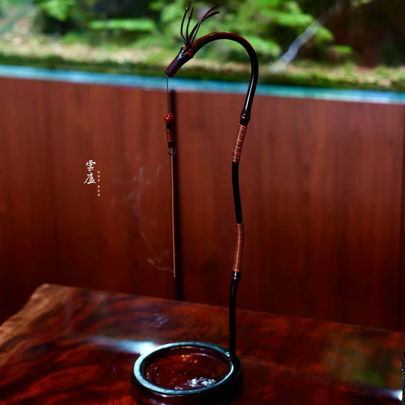 【雲廬甄选良哥推荐】手工竹挂香架挂香龙造型香插香炉个性摆件