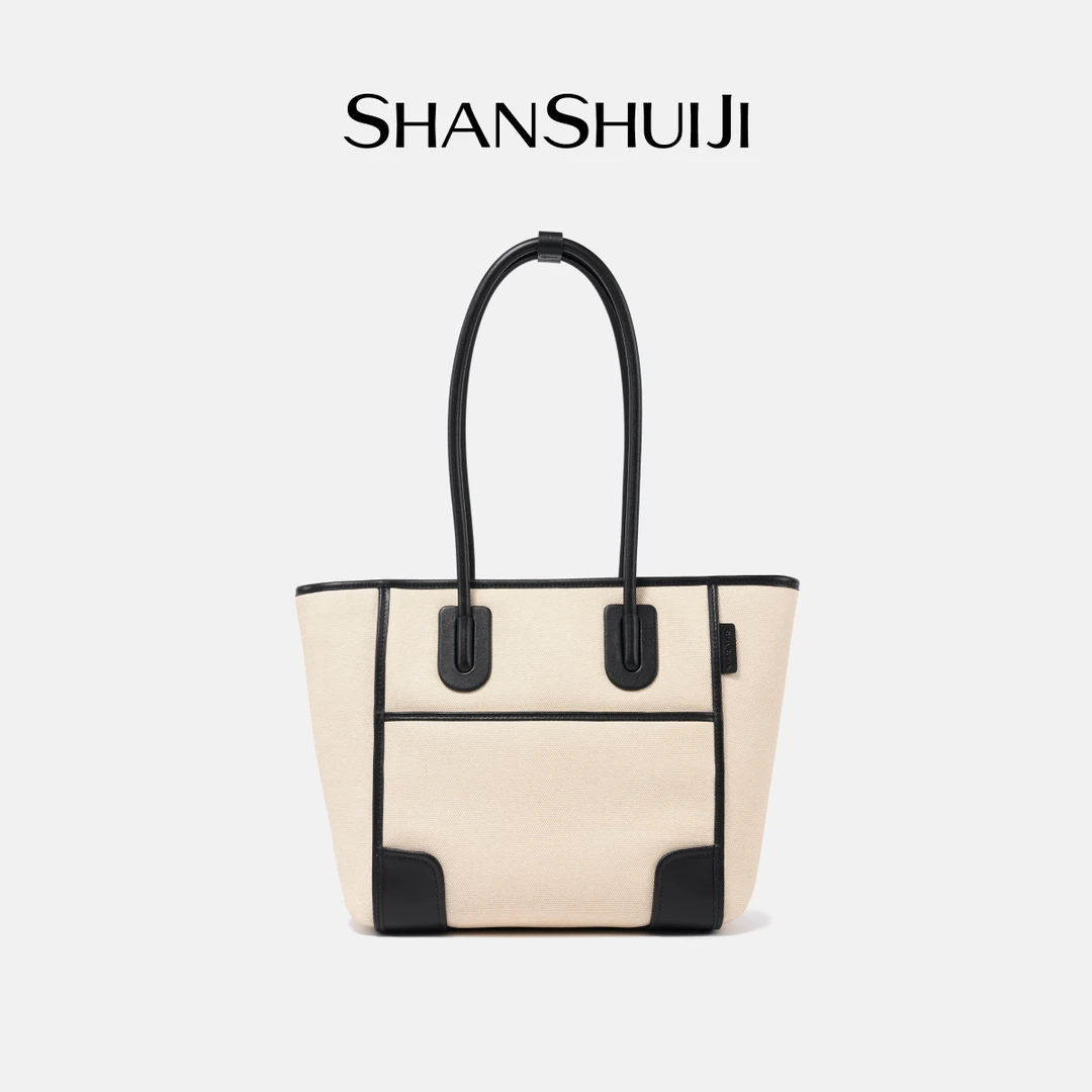 【山水集】单肩大托特包牛皮百搭时尚包包大容量通勤包一秒入夏