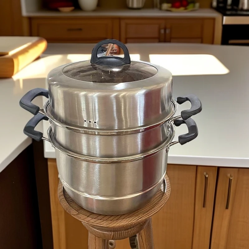 ZLD-QGZG2823三层不锈钢蒸锅28CM口径库存尾货（六楼）