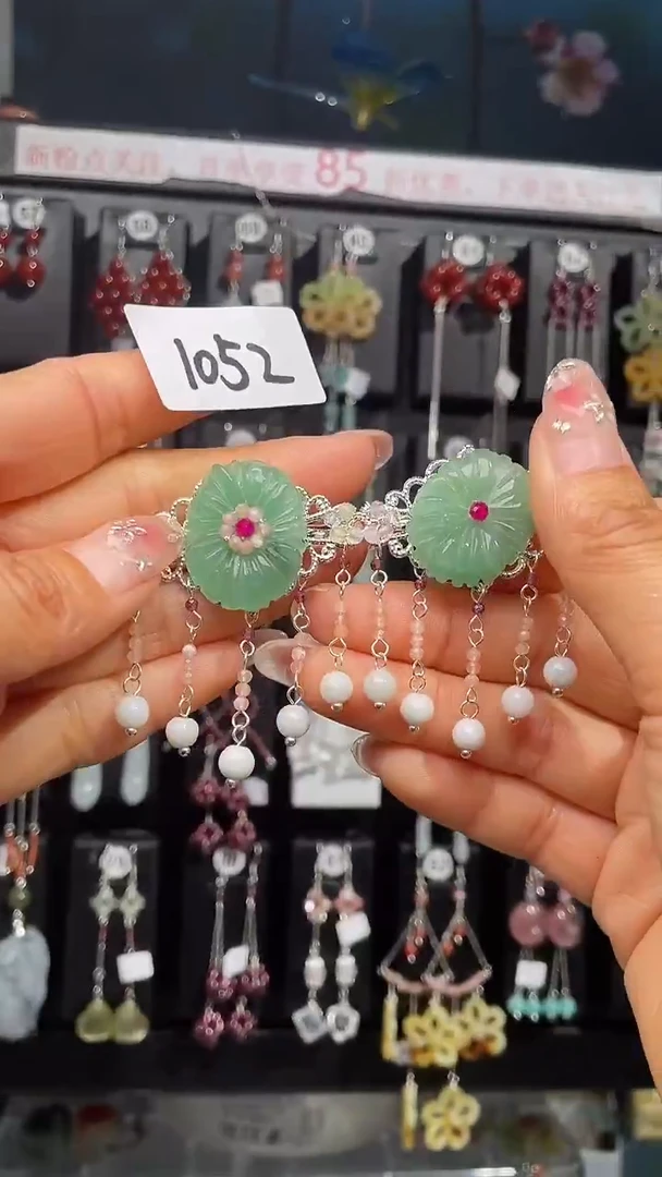 银S925镶嵌耳饰紫晶喜欢拍