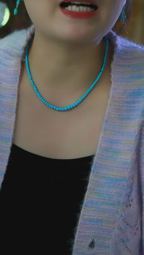 【闪购商品】绿松石项链银S925镶嵌发货一件