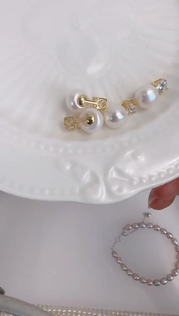 【闪购商品】淡水珍珠吊坠(不含链)银S925镶嵌s07