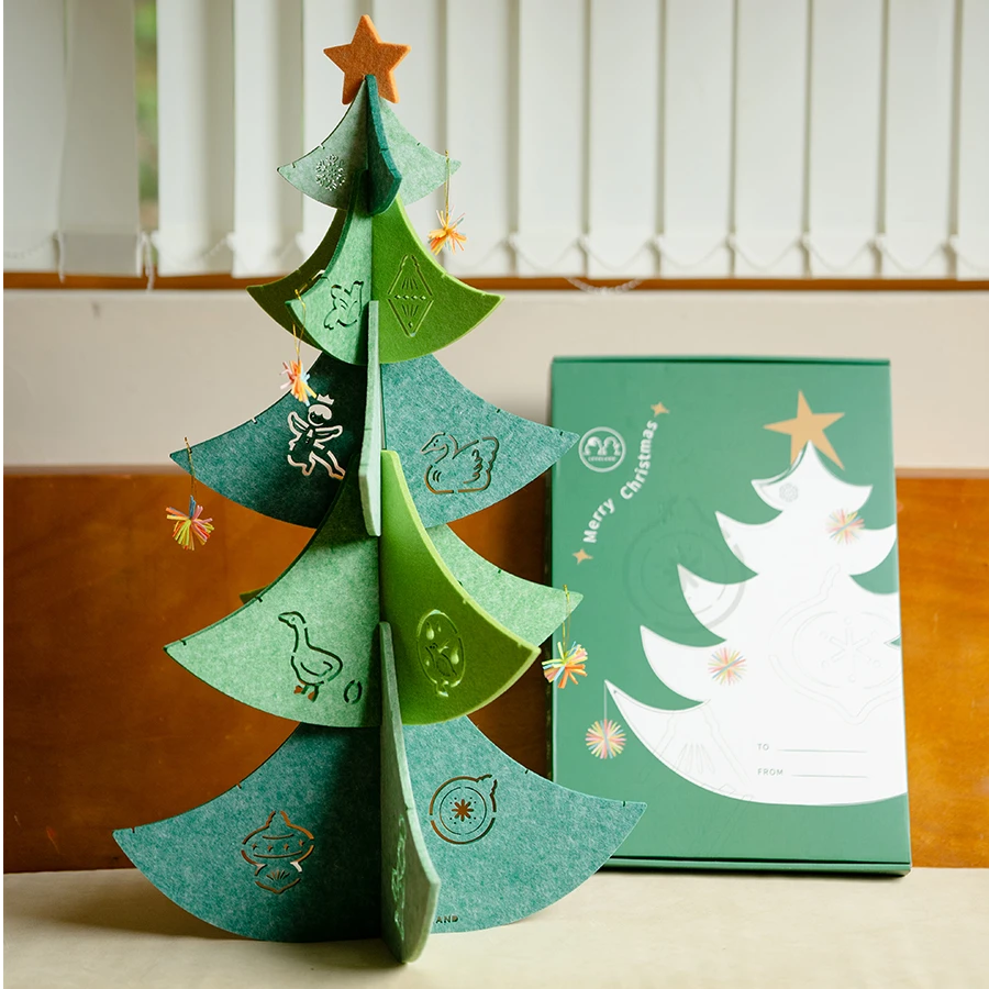 古古楽gugu圣诞树毛毡拼搭亲子互动装饰家居玩具礼物儿童成人拼插