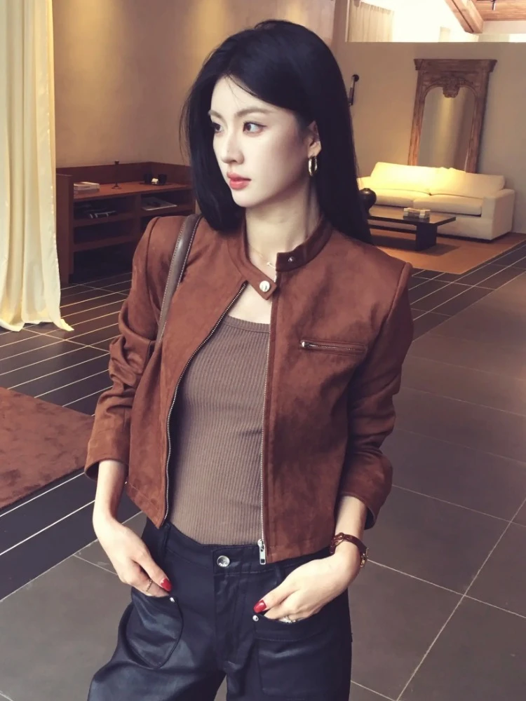 气质高端上衣女2025秋季时尚洋气时髦独特别致超好看咖色夹克外套