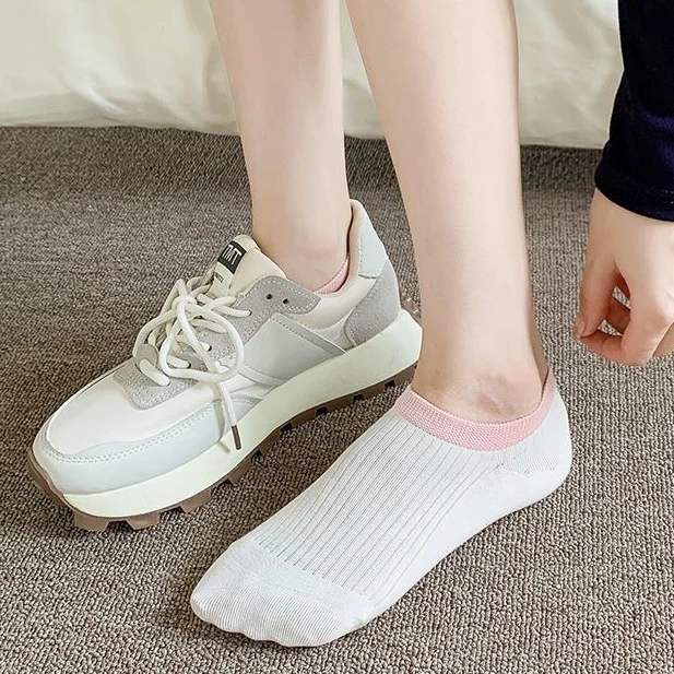 苏兰彩女春夏季不掉跟防滑浅口短袜无骨隐形纯棉袜子百搭防臭女袜