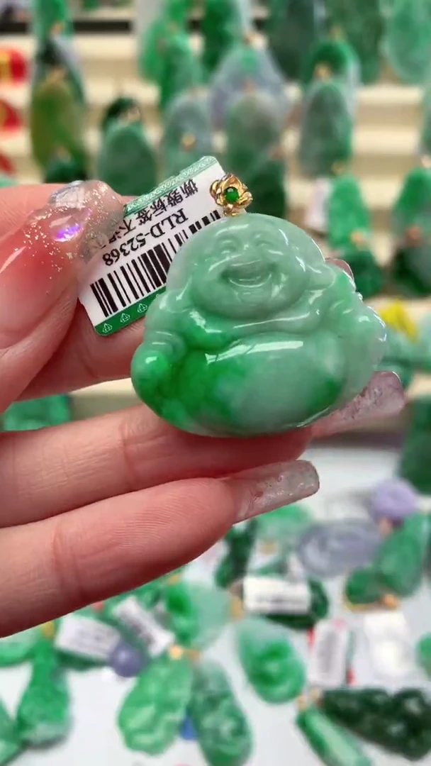 【闪购商品】翡翠颈饰18K金镶嵌挂件