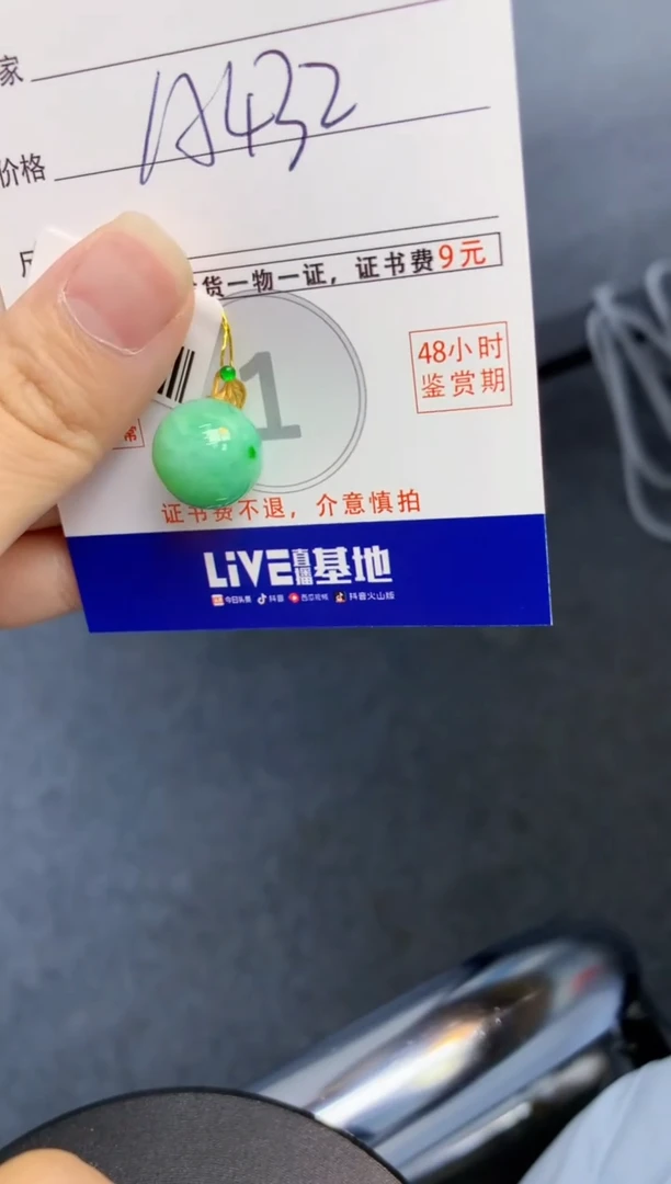 颈饰18K金镶嵌翡翠天然缅甸A货翡翠百元以上9元证书费自理