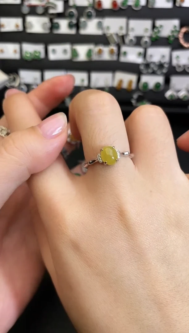 银S925镶嵌戒指翡翠0