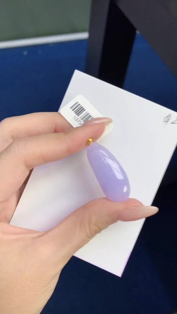 颈饰18K金镶嵌翡翠天然缅甸A货翡翠