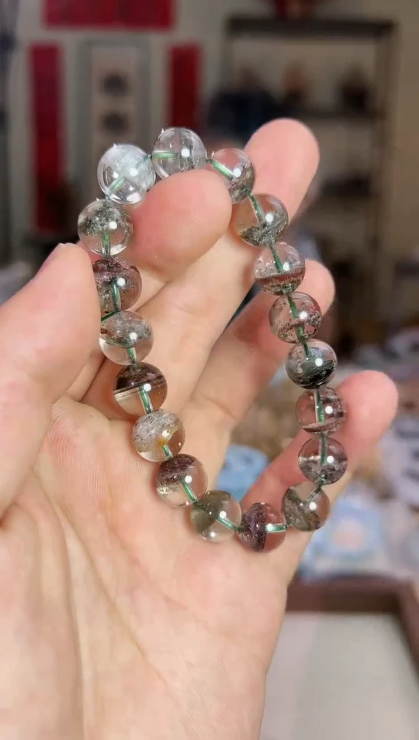 水晶手链未镶嵌11.2mm+四季幽灵聚宝盆（多样性发一