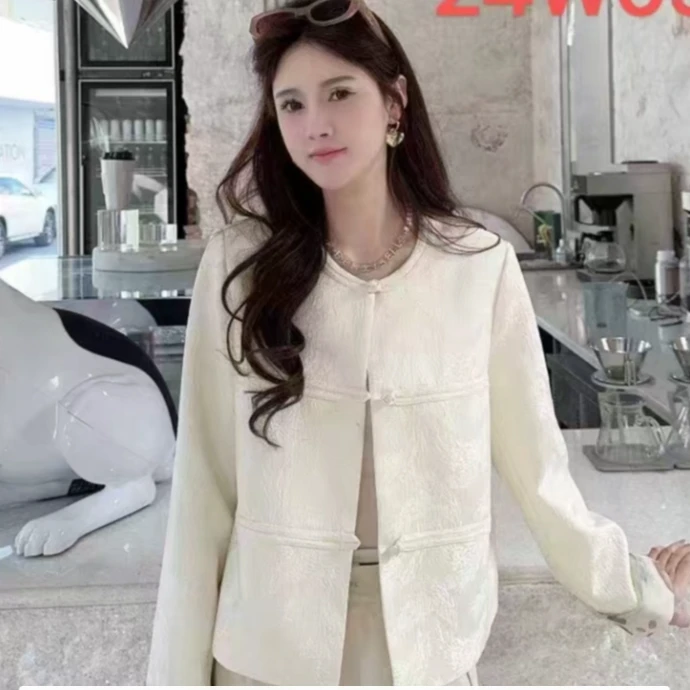 新中式国风盘扣外套女春秋新款高级感气质小香风外套24031#