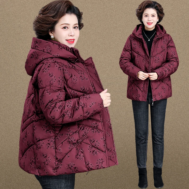 中年妈妈冬装外套洋气加厚棉袄2025新款中老年女装秋冬季保暖棉服