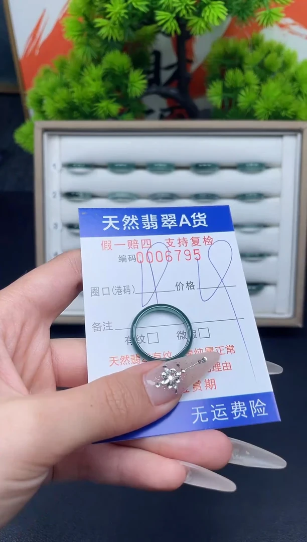 翡翠戒指未镶嵌19*6795
