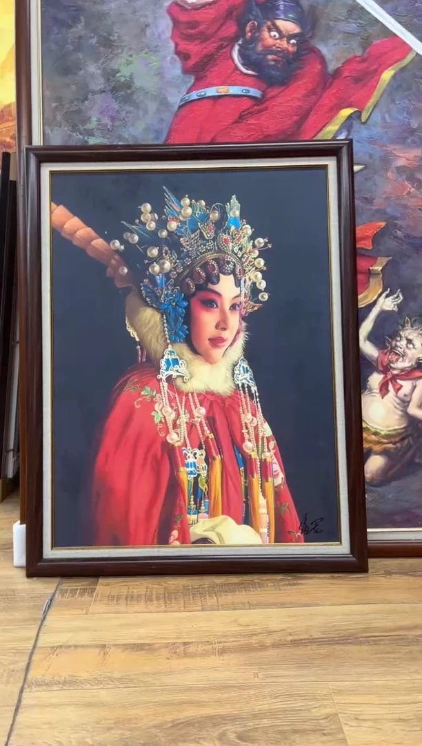 书法穆桂英带框尺寸70*90