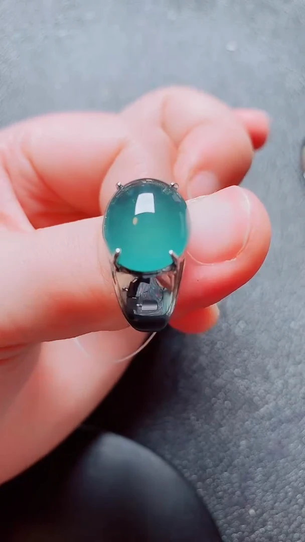 银S925镶嵌戒指翡翠翡翠