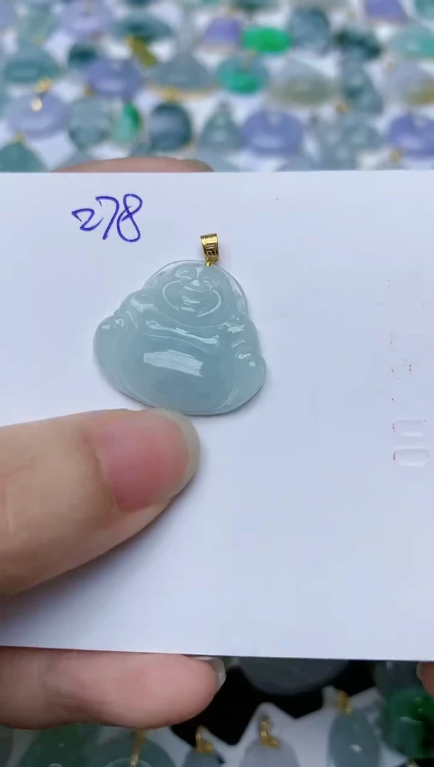【闪购商品】翡翠颈饰18K金镶嵌天然翡翠A货    