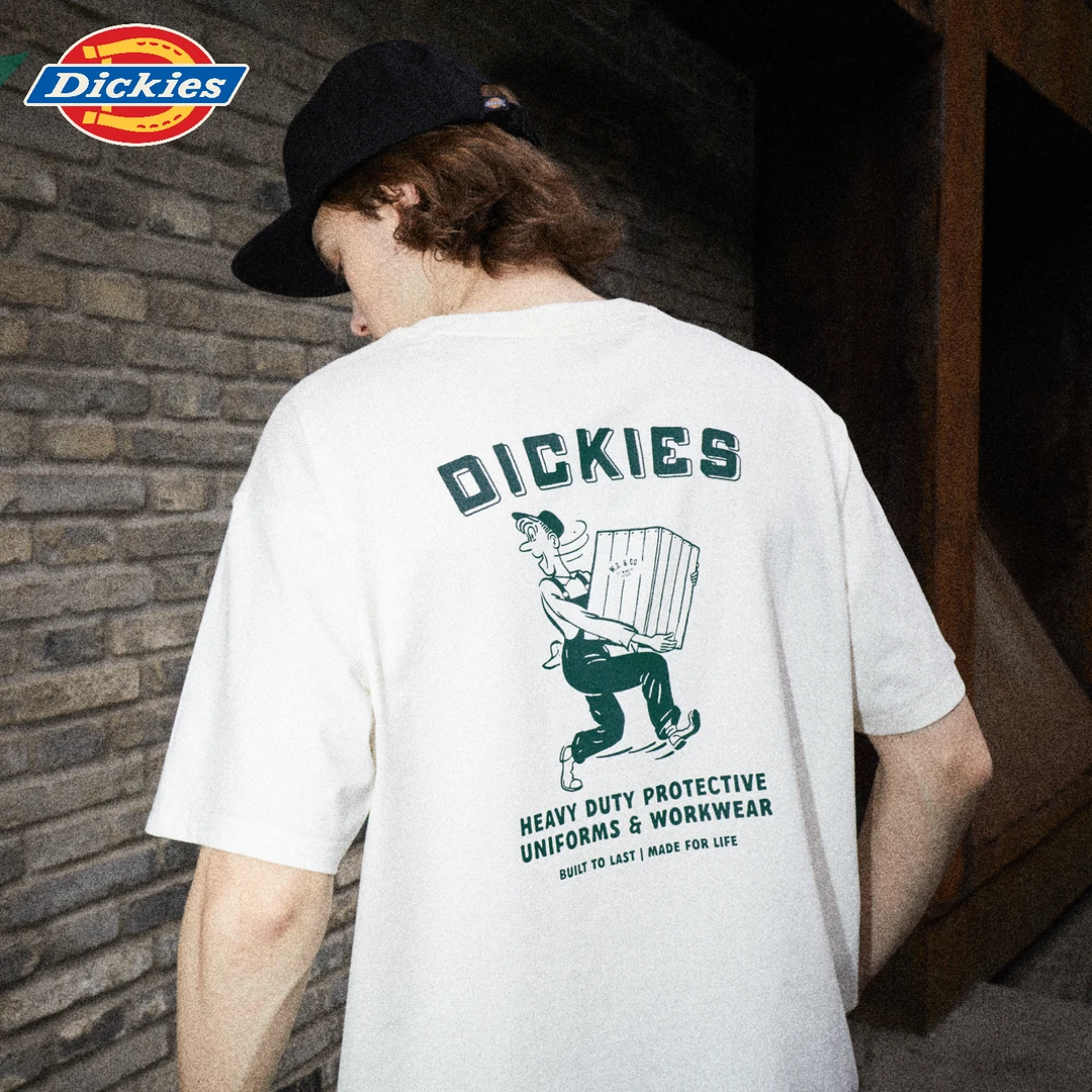 Dickies帝酷适25新款背后大图案印花圆领宽松短袖T恤男女情侣