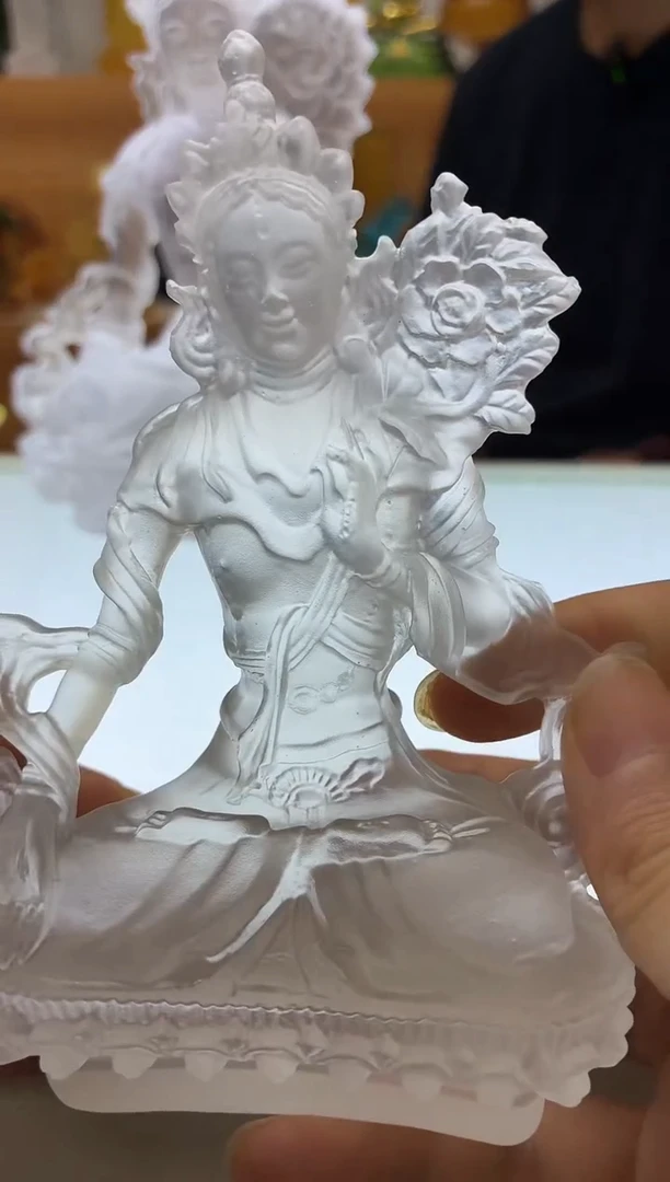 琉璃手工艺品白度母12公分