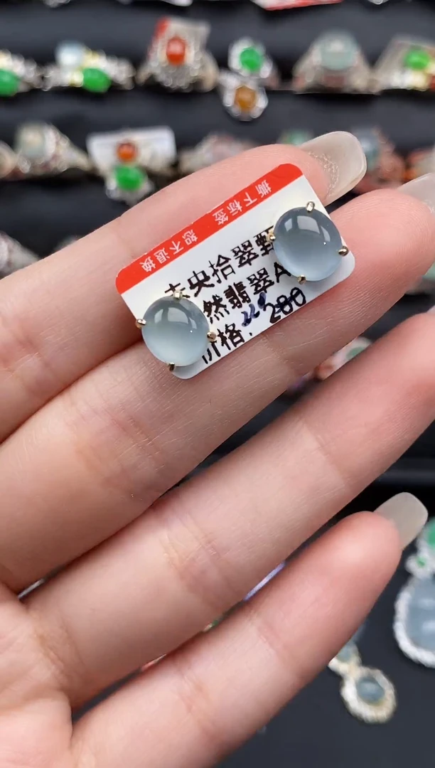 银S925镶嵌戒指翡翠天然A货翡翠66