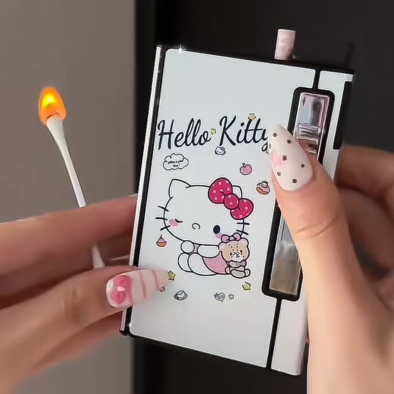 新款卡通HelloKitty烟盒打火机一体机自动弹烟收纳盒防潮防风抗压