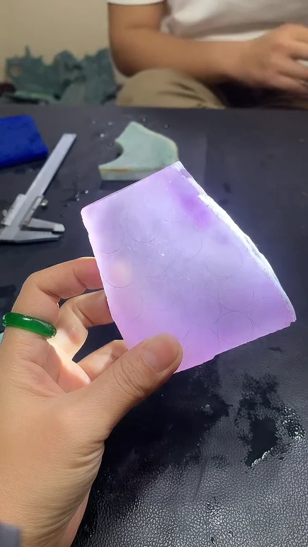 玉冰粉紫边角毛坯