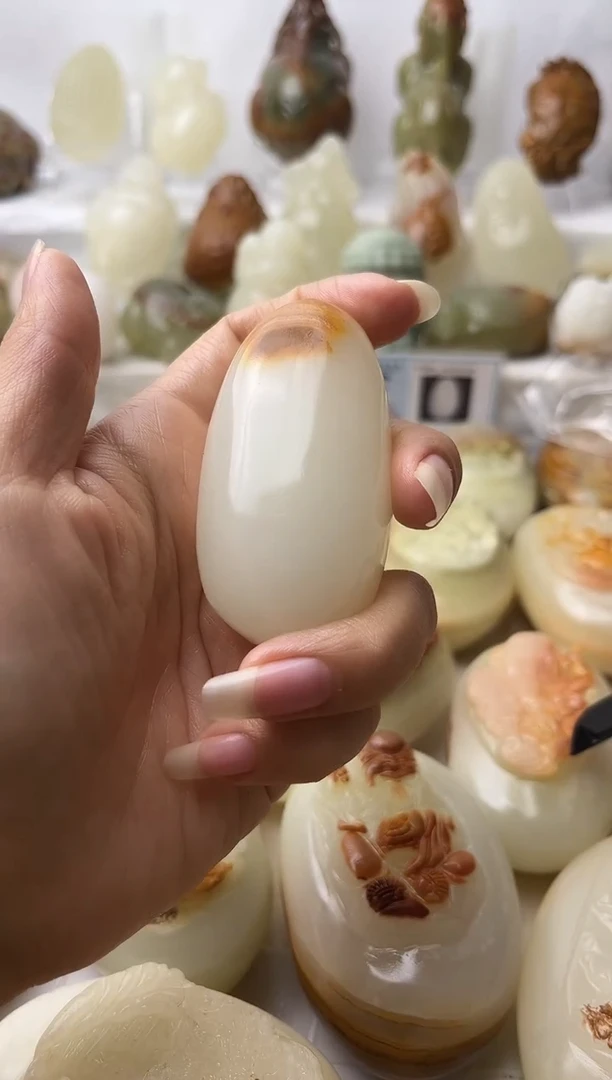 石材方解石手把摆件不退换原石