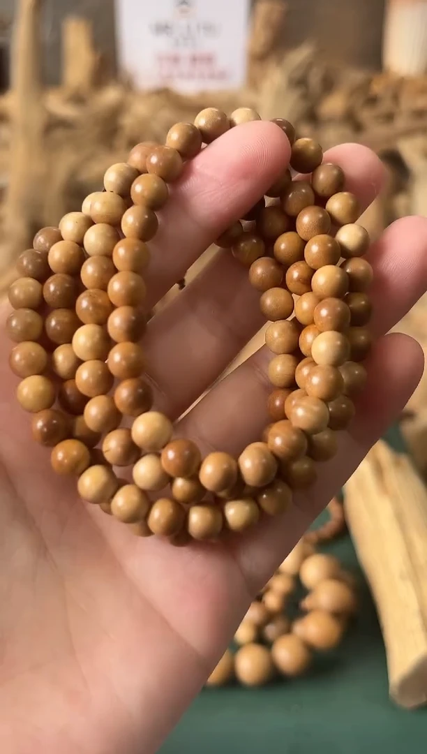 檀香木手串/手链印度老山檀0.7*108颗 微瑕 19号