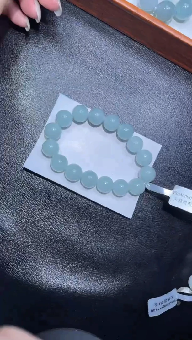 【闪购商品】定制翡翠未镶嵌天然缅甸A货翡翠手串50尺寸12+