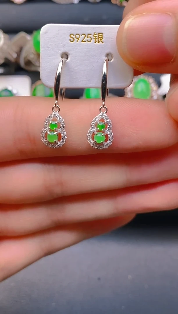 【闪购商品】翡翠戒指银S925镶嵌天然A货翡翠1