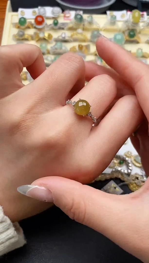 【闪购商品】翡翠戒指银S925镶嵌2222222+1