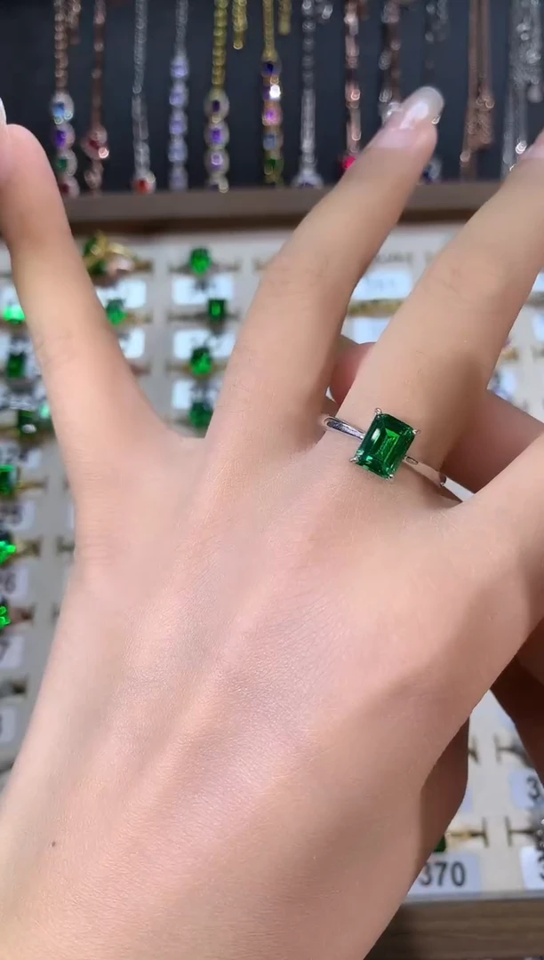 银S925镶嵌戒指碧玺68银色