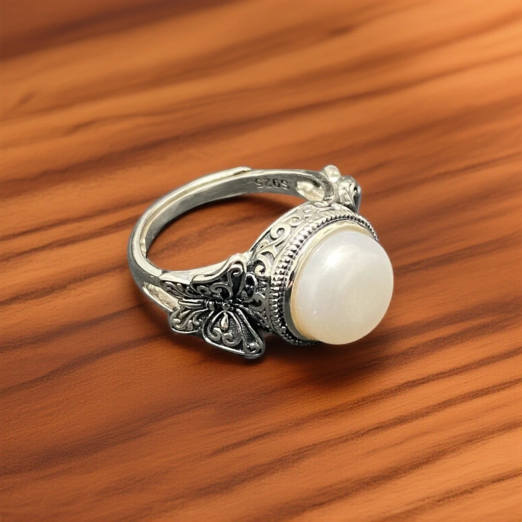 925银戒指 民族风镶嵌戒指 JZ00848