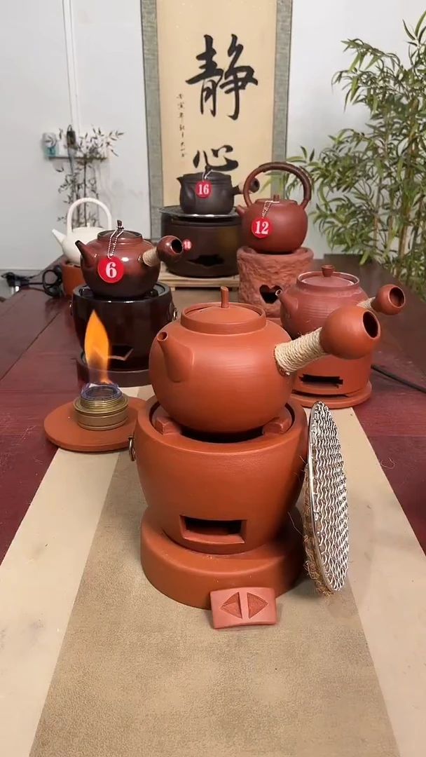 方口小炭炉＋750毫升砂铫壶＋炉垫（送烤网＋棕垫）