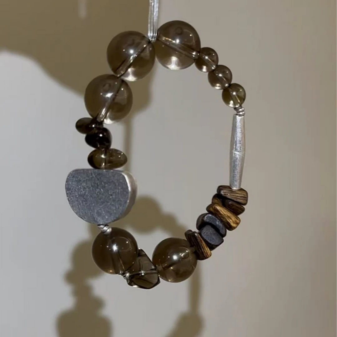 月球来信 沉香166海南沉香莺歌绿奇楠茶晶设计款单圈手串·定制