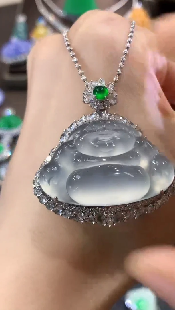 吊坠(不含链)18K金镶嵌翡翠杜*D53