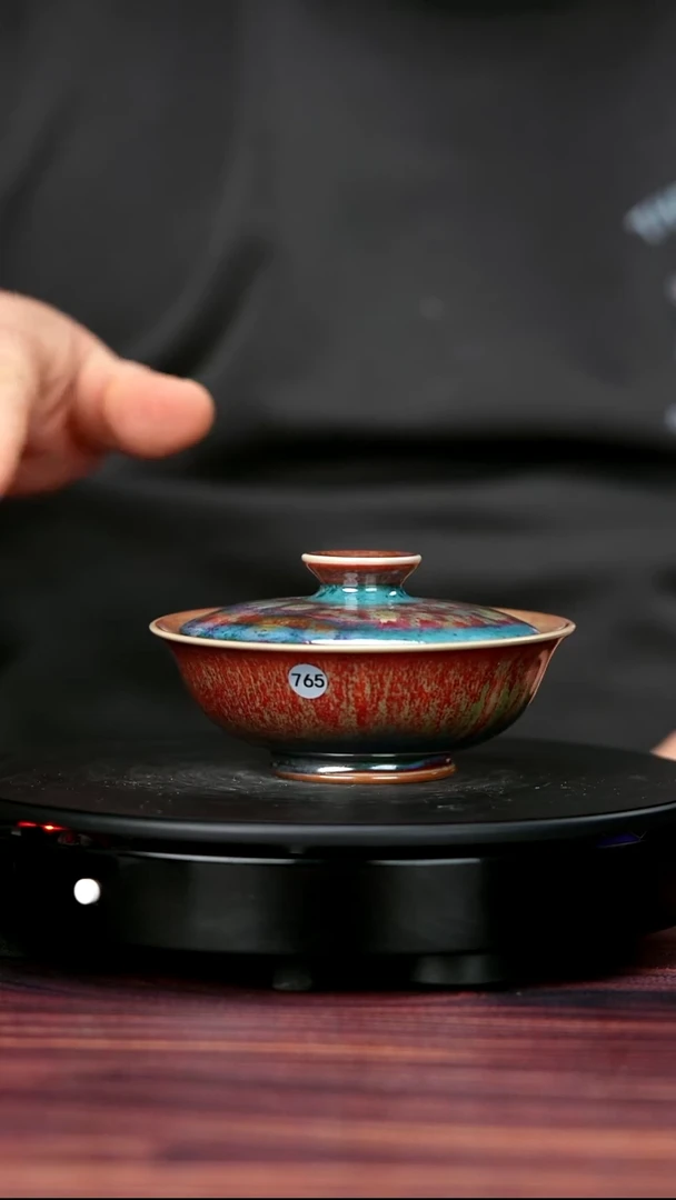 其他瓷765#盼龙窑一级品原矿钧瓷盖碗