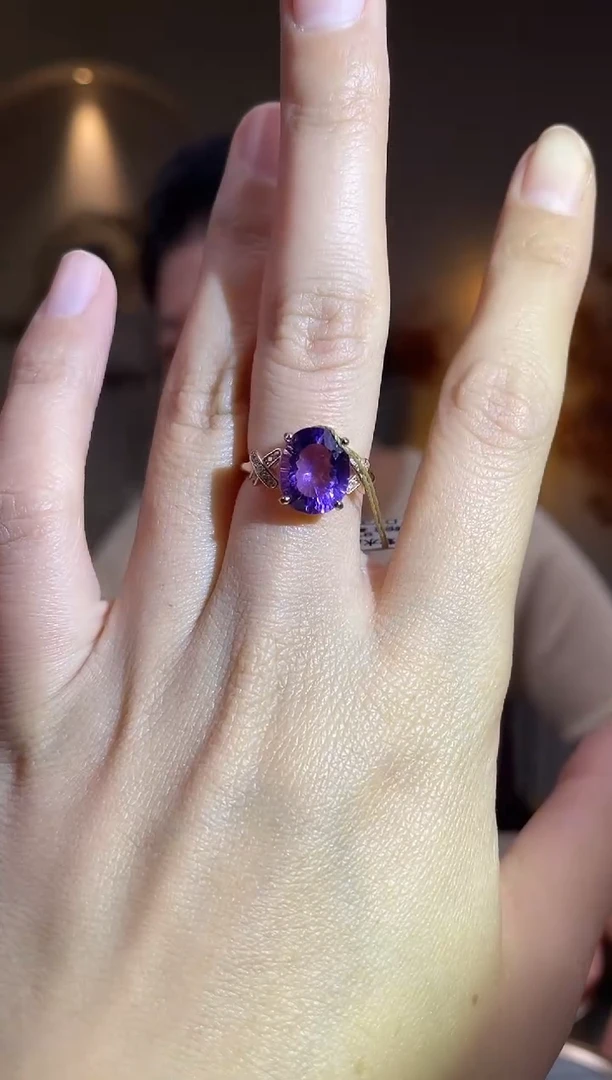 银S925镶嵌戒指水晶手饰