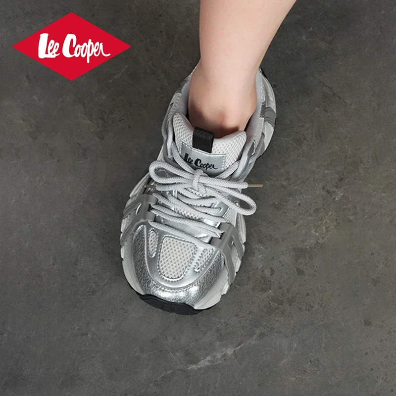 Lee Cooper网面老爹鞋2025春款新款休闲女鞋小个子百搭重工厚底