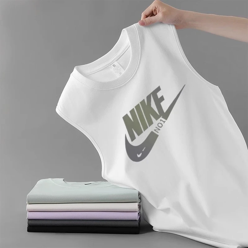 【一折专区】夏季新款男宽松100%纯棉背心运动坎肩T恤薄款纯色上