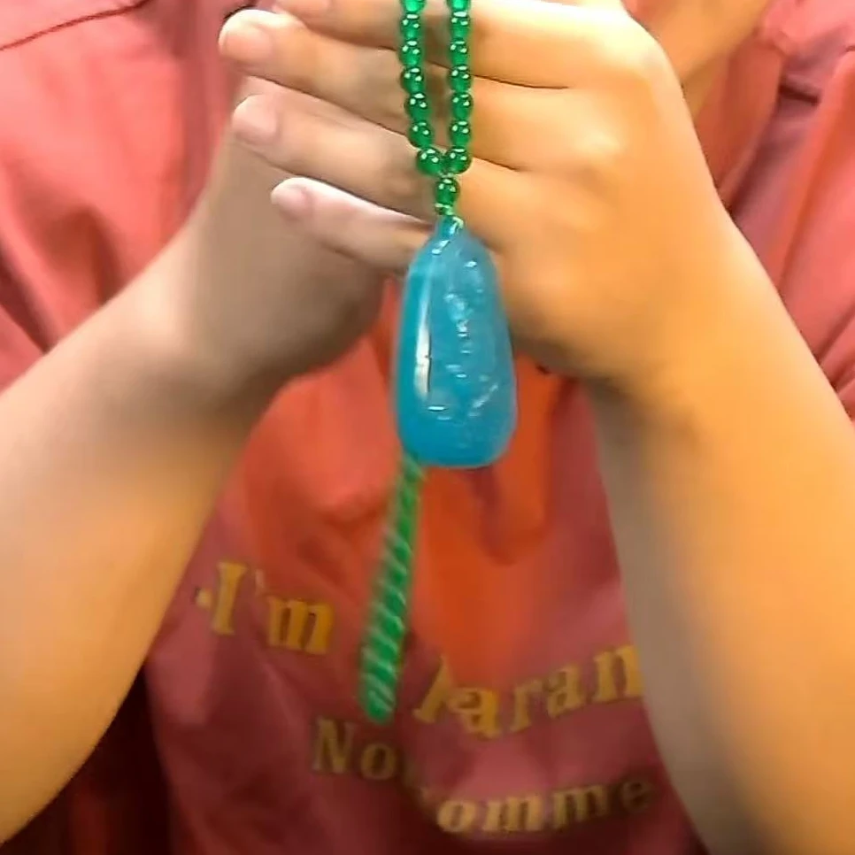 【华夏文物甄选商店02235】翡翠无事牌项链