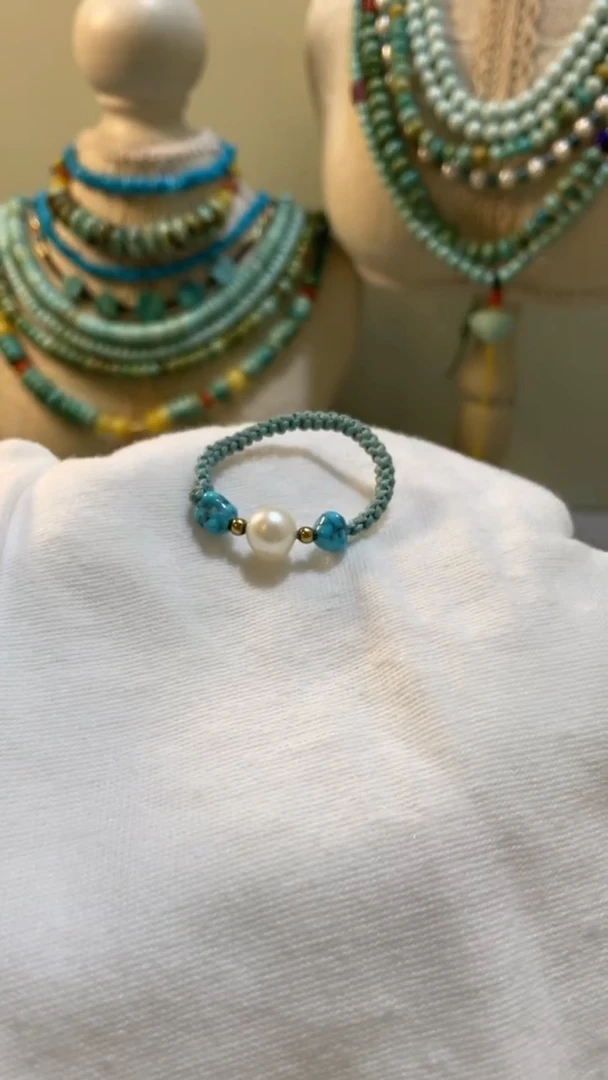 未镶嵌南红玛瑙珠宝半成品绳编小戒指