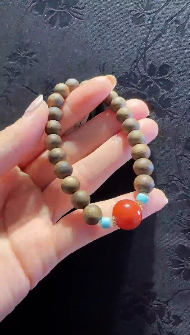 手串沉香18K金镶嵌沉香