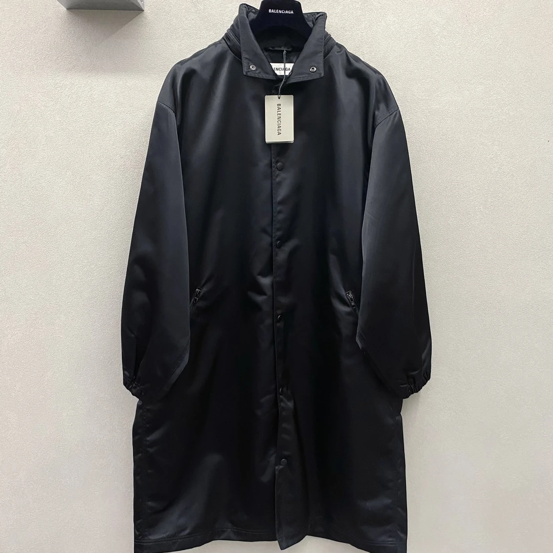 全新未使用 Balenciaga/巴黎世家 黑色中长外套/尺码34/VVH020094