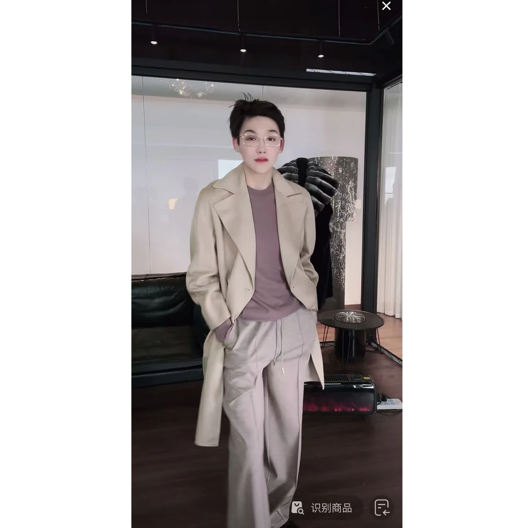 进口面料 M家订单 藏青大衣  DY0137