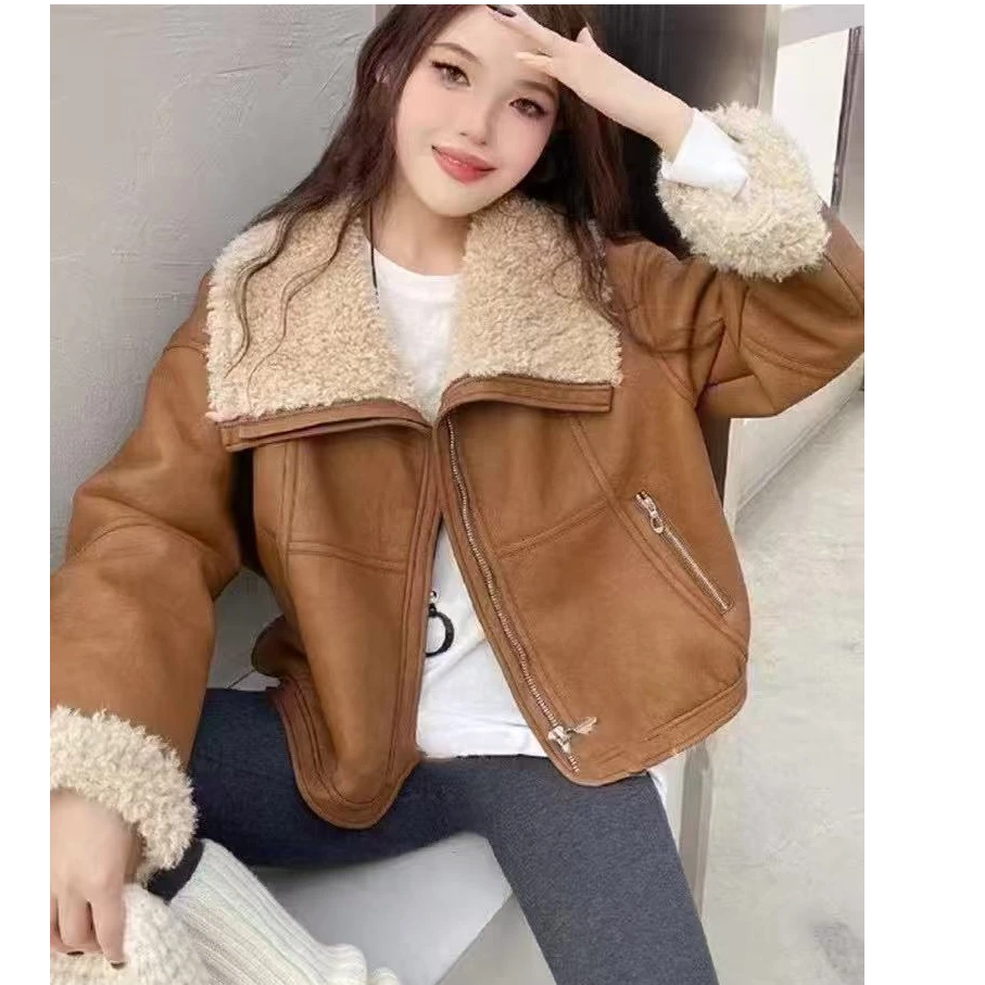 欧货皮毛一体皮衣